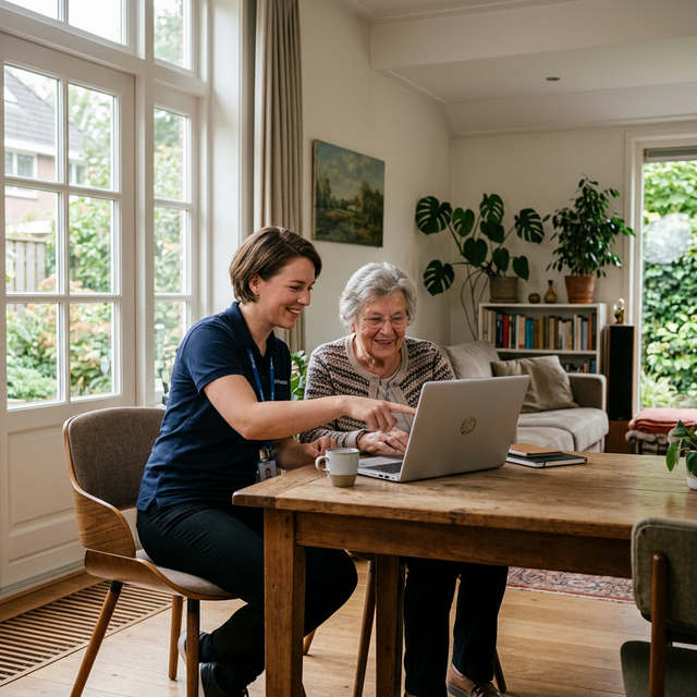 Laptop ondersteuning tijdens computerhulp in De Bilt