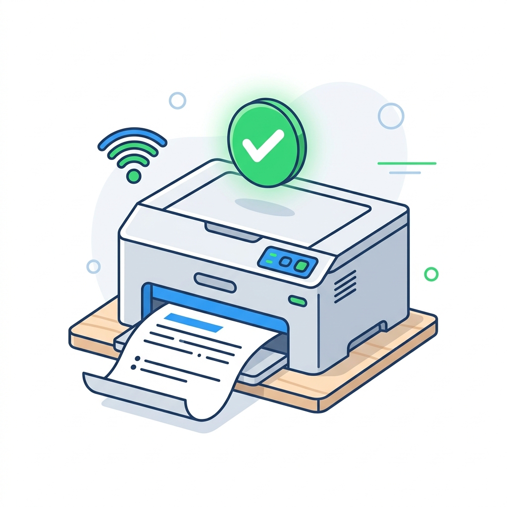 Printer installatie illustratie